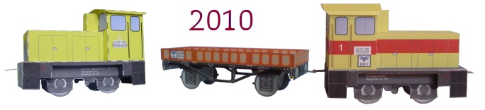 zwei Loks und ein Flachwagen