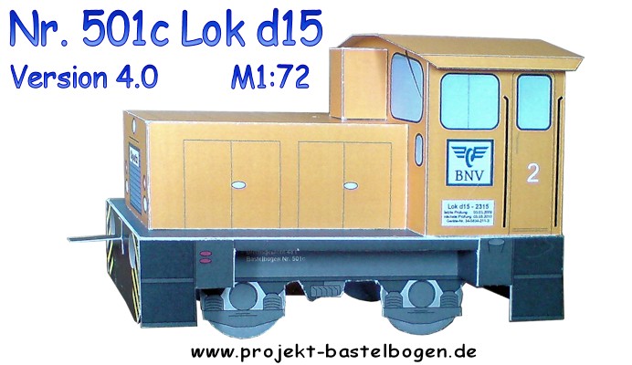Papercraft imprimible y recortable de la locomotora D15. Manualidades a Raudales.