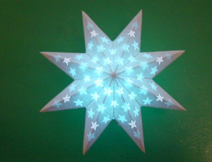 der Stern im Testbetrieb mit LED-Ei (ISY)